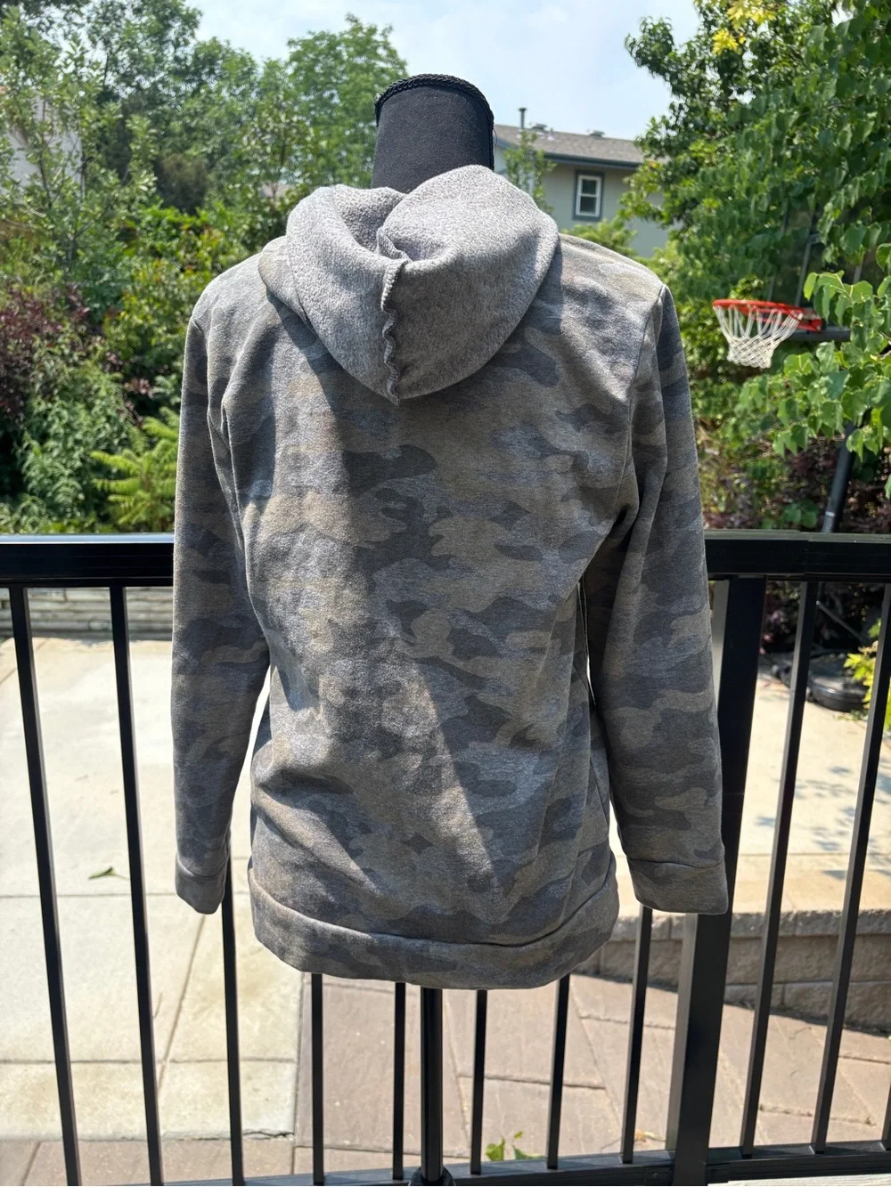 Gray Camo Zip-Up Hoodie Jacket- Old Navy